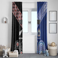 Personalised Aotearoa and Samoa Together Window Curtain Tatau Art Tattoos-Taniko and Tukutuku with Maori Pattern LT03 - Polynesian Pride