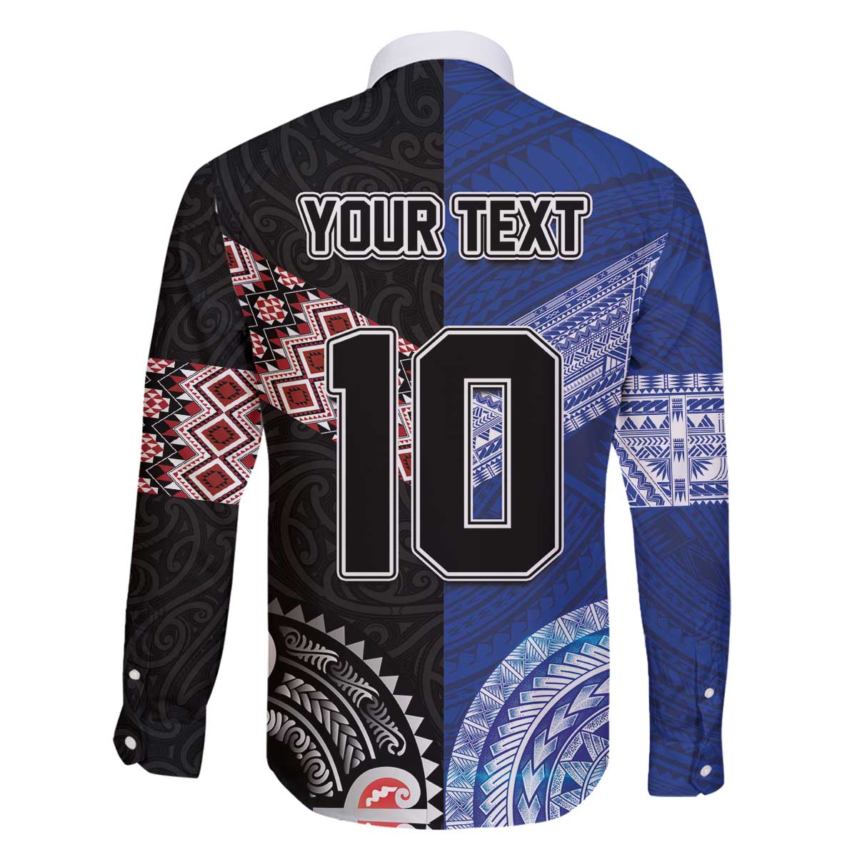 Custom Aotearoa and Samoa Rugby Family Matching Off The Shoulder Long Sleeve Dress and Hawaiian Shirt Maori Warrior and Teuila Emblem-Tatau with Taniko Art