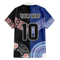 Custom Aotearoa and Samoa Rugby Family Matching Tank Maxi Dress and Hawaiian Shirt Maori Warrior and Teuila Emblem-Tatau with Taniko Art