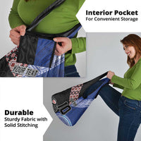 Custom Aotearoa and Samoa Rugby Grocery Bag Maori Warrior and Teuila Emblem-Tatau with Taniko Art