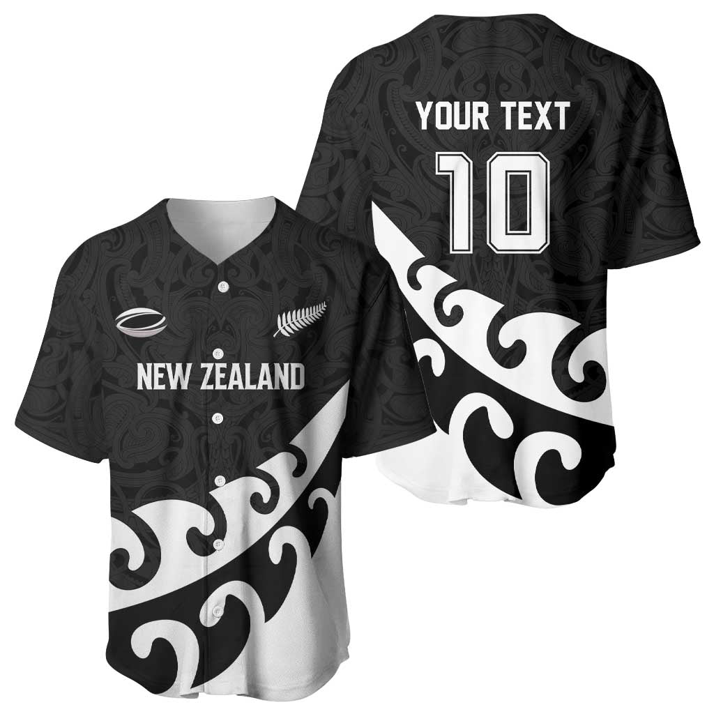 Custom NZ Rugby Baseball Jersey Koru and Silver Fern Sporty Style LT03 - Polynesian Pride