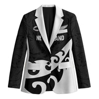 Custom NZ Rugby Blazer Koru and Silver Fern Sporty Style LT03 Unisex Black - Polynesian Pride