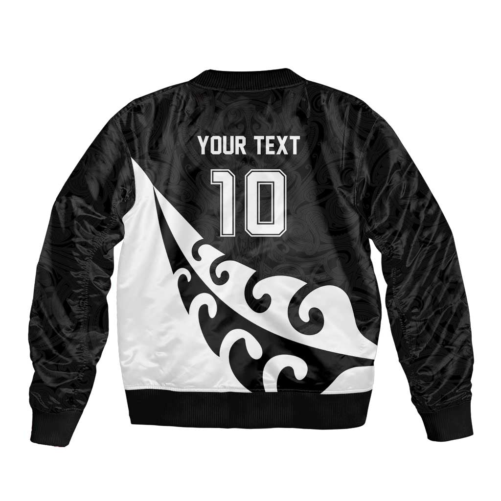 Custom NZ Rugby Bomber Jacket Koru and Silver Fern Sporty Style LT03 - Polynesian Pride