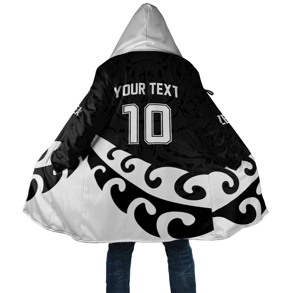 Custom NZ Rugby Cloak Koru and Silver Fern Sporty Style LT03 Unisex Black - Polynesian Pride