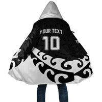 Custom NZ Rugby Cloak Koru and Silver Fern Sporty Style LT03 Unisex Black - Polynesian Pride
