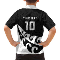 Custom NZ Rugby Kid Hawaiian Shirt Koru and Silver Fern Sporty Style
