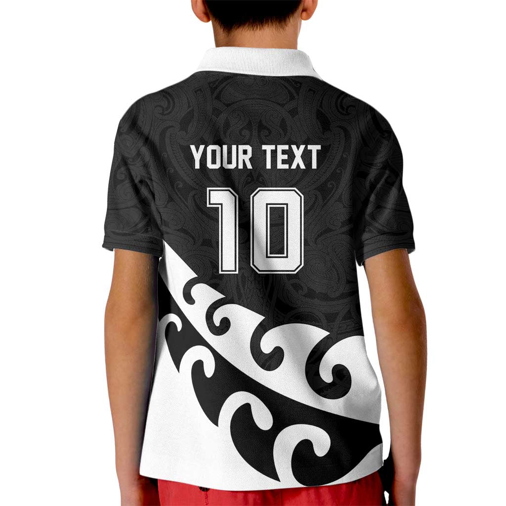 Custom NZ Rugby Kid Polo Shirt Koru and Silver Fern Sporty Style LT03 - Polynesian Pride