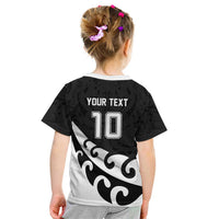 Custom NZ Rugby Kid T Shirt Koru and Silver Fern Sporty Style LT03 - Polynesian Pride