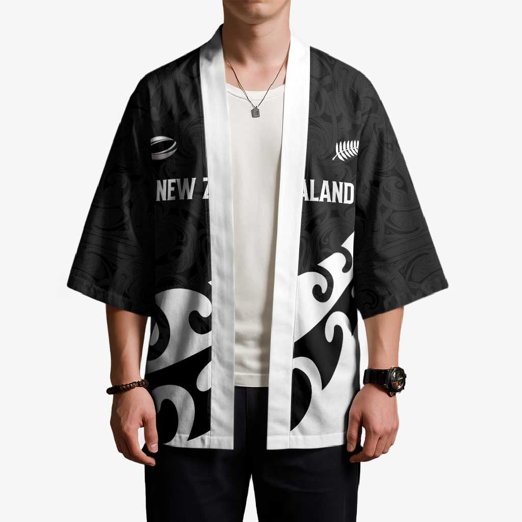 Custom NZ Rugby Kimono Koru and Silver Fern Sporty Style