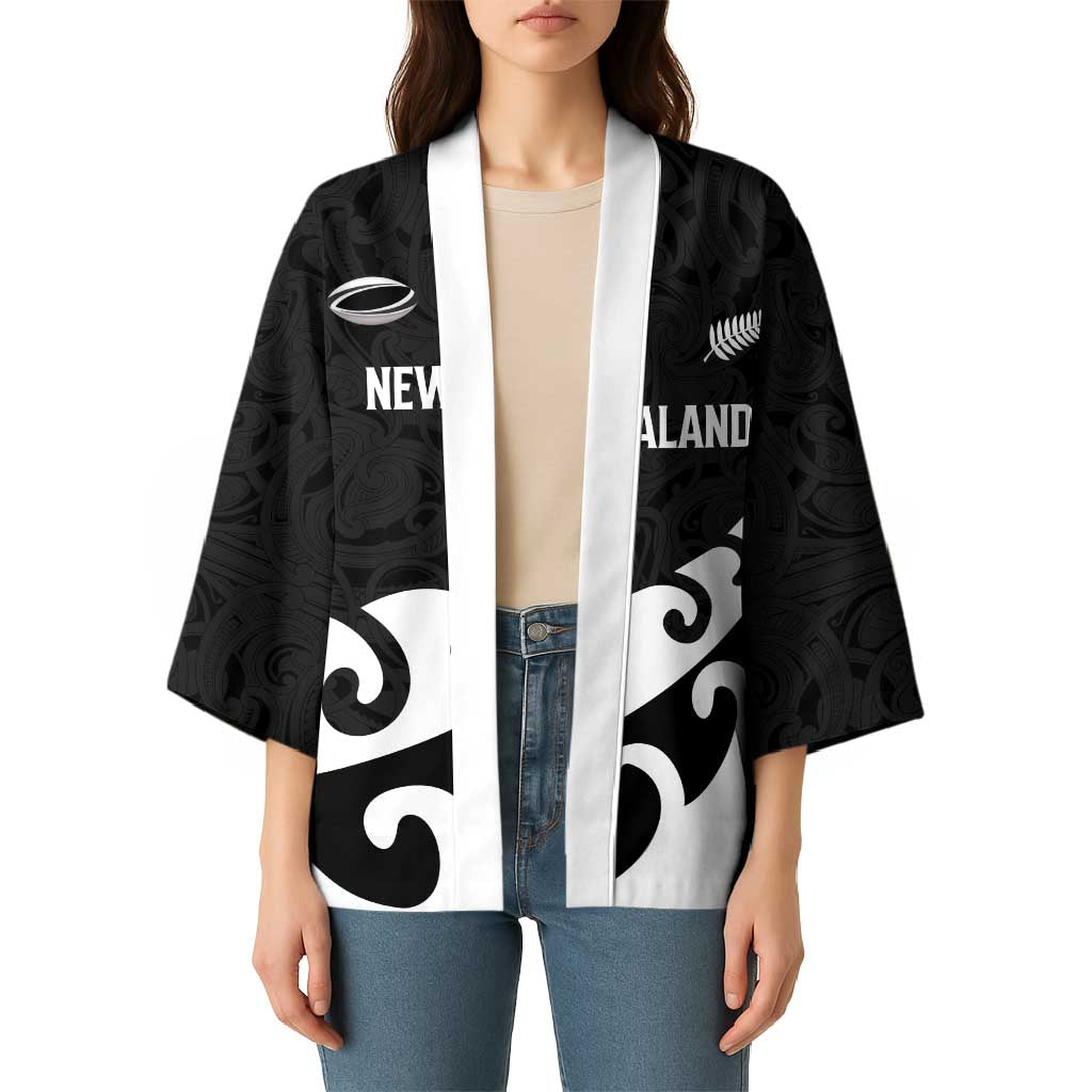 Custom NZ Rugby Kimono Koru and Silver Fern Sporty Style