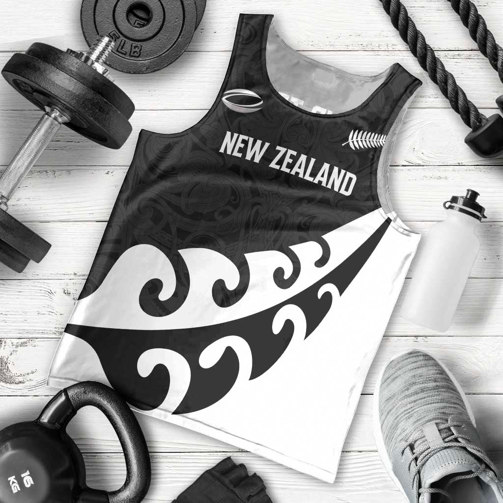 Custom NZ Rugby Men Tank Top Koru and Silver Fern Sporty Style LT03 - Polynesian Pride