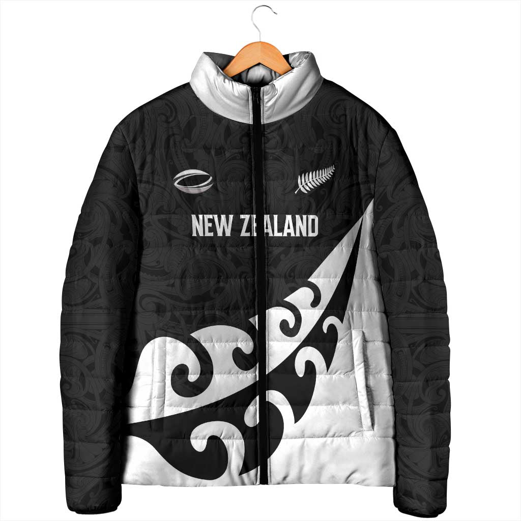 Custom NZ Rugby Padded Jacket Koru and Silver Fern Sporty Style LT03 - Polynesian Pride