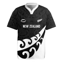 Custom NZ Rugby Rugby Jersey Koru and Silver Fern Sporty Style LT03 Black - Polynesian Pride