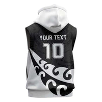 Custom NZ Rugby Sleeveless Hoodie Koru and Silver Fern Sporty Style LT03 - Polynesian Pride