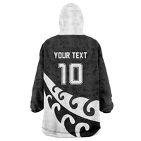 Custom NZ Rugby Wearable Blanket Hoodie Koru and Silver Fern Sporty Style LT03 - Polynesian Pride
