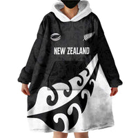 Custom NZ Rugby Wearable Blanket Hoodie Koru and Silver Fern Sporty Style LT03 - Polynesian Pride