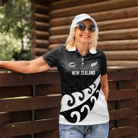 Custom NZ Rugby Women Polo Shirt Koru and Silver Fern Sporty Style LT03 - Polynesian Pride