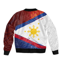 Philippines National Flag Day Bomber Jacket Polynesian and Yakan Tattoo Brush Style