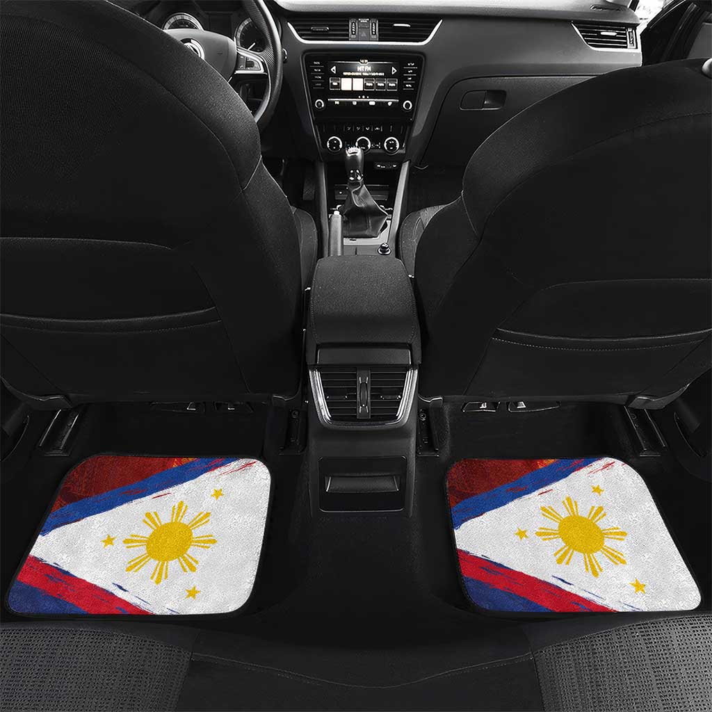 Philippines National Flag Day Car Mats Polynesian and Yakan Tattoo Brush Style