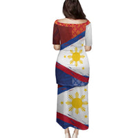 Philippines National Flag Day Family Matching Puletasi and Hawaiian Shirt Polynesian and Yakan Tattoo Brush Style