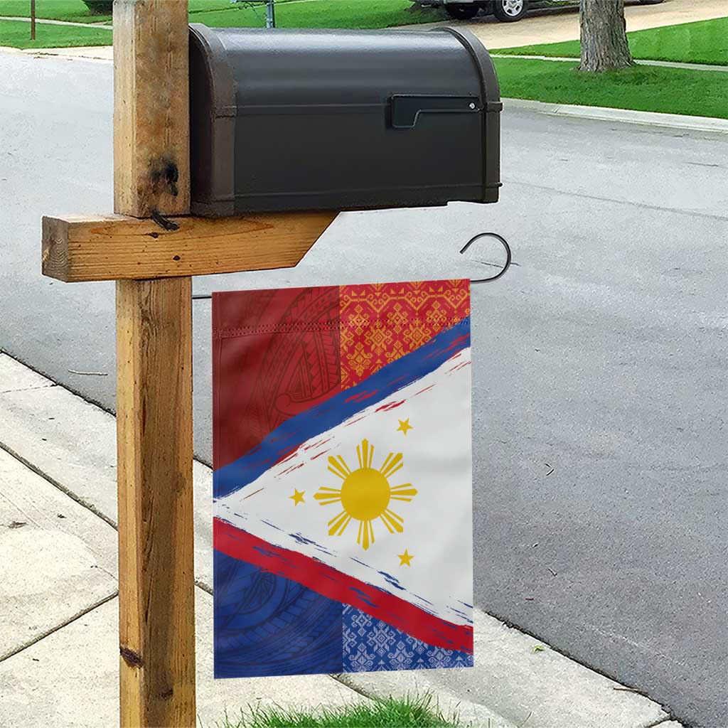 Philippines National Flag Day Garden Flag Polynesian and Yakan Tattoo Brush Style