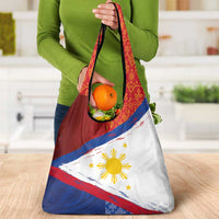 Philippines National Flag Day Grocery Bag Polynesian and Yakan Tattoo Brush Style