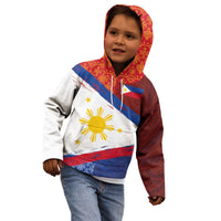 Philippines National Flag Day Kid Hoodie Polynesian and Yakan Tattoo Brush Style