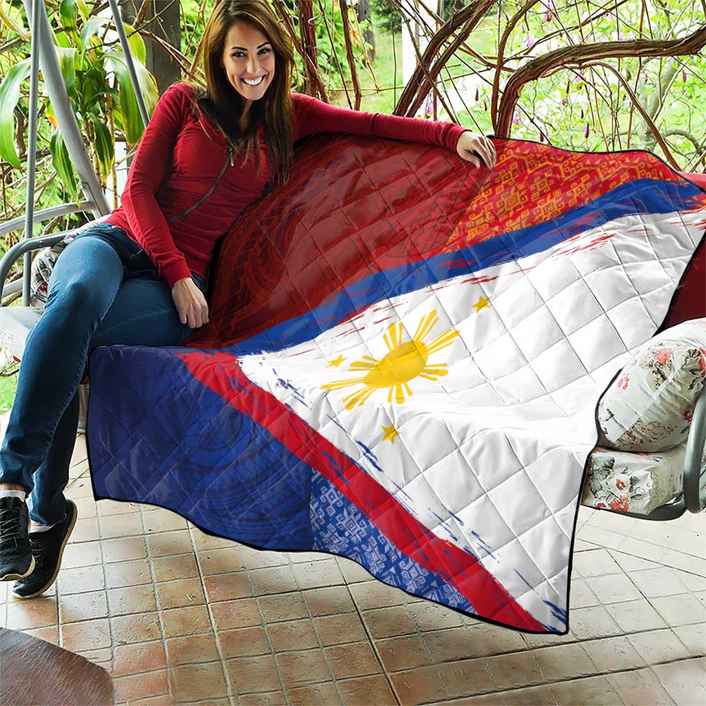 Philippines National Flag Day Quilt Polynesian and Yakan Tattoo Brush Style