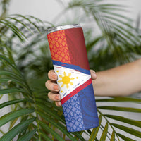 Philippines National Flag Day Skinny Tumbler Polynesian and Yakan Tattoo Brush Style