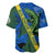 Solomon Island Crocodile and Shark Baseball Jersey Polynesian Pattern