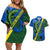 Solomon Island Crocodile and Shark Couples Matching Off Shoulder Short Dress and Hawaiian Shirt Polynesian Pattern