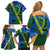 Solomon Island Crocodile and Shark Family Matching Off Shoulder Short Dress and Hawaiian Shirt Polynesian Pattern