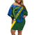 Solomon Island Crocodile and Shark Family Matching Off Shoulder Short Dress and Hawaiian Shirt Polynesian Pattern