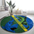 Solomon Island Crocodile and Shark Round Carpet Polynesian Pattern