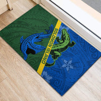 Solomon Island Crocodile and Shark Rubber Doormat Polynesian Pattern