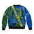 Solomon Island Crocodile and Shark Sleeve Zip Bomber Jacket Polynesian Pattern