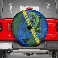 Solomon Island Crocodile and Shark Spare Tire Cover Polynesian Pattern
