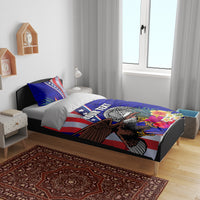 Personalised American Samoa and United States Bedding Set Bald Eagle and Seal Hibiscus Polynesian Pattern LT03 - Polynesian Pride