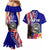 Personalised American Samoa and United States Couples Matching Mermaid Dress and Hawaiian Shirt Bald Eagle and Seal Hibiscus Polynesian Pattern