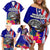 Personalised American Samoa and United States Family Matching Off Shoulder Short Dress and Hawaiian Shirt Bald Eagle and Seal Hibiscus Polynesian Pattern