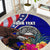 Personalised American Samoa and United States Round Carpet Bald Eagle and Seal Hibiscus Polynesian Pattern