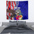 Personalised American Samoa and United States Tapestry Bald Eagle and Seal Hibiscus Polynesian Pattern