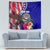 Personalised American Samoa and United States Tapestry Bald Eagle and Seal Hibiscus Polynesian Pattern