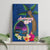 Guam Liberation Day 80th Anniversary Canvas Wall Art Palm Tree and Seal Artwork Hibiscus Polynesian Pattern