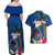 Guam Liberation Day 80th Anniversary Couples Matching Off Shoulder Maxi Dress and Hawaiian Shirt Palm Tree and Seal Artwork Hibiscus Polynesian Pattern