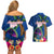 Guam Liberation Day 80th Anniversary Couples Matching Off Shoulder Short Dress and Hawaiian Shirt Palm Tree and Seal Artwork Hibiscus Polynesian Pattern