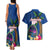 Guam Liberation Day 80th Anniversary Couples Matching Tank Maxi Dress and Hawaiian Shirt Palm Tree and Seal Artwork Hibiscus Polynesian Pattern