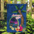 Guam Liberation Day 80th Anniversary Garden Flag Palm Tree and Seal Artwork Hibiscus Polynesian Pattern