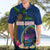 Guam Liberation Day 80th Anniversary Hawaiian Shirt Palm Tree and Seal Artwork Hibiscus Polynesian Pattern