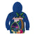 Guam Liberation Day 80th Anniversary Kid Hoodie Palm Tree and Seal Artwork Hibiscus Polynesian Pattern